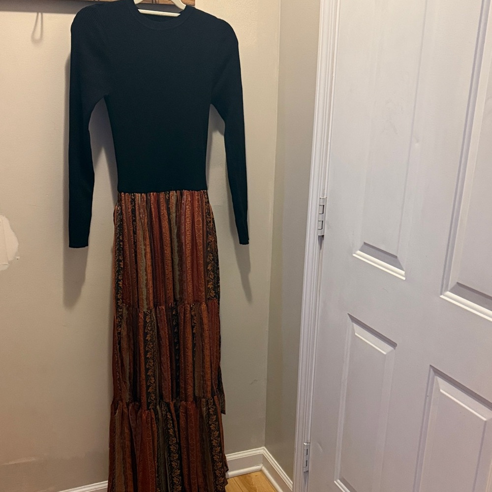 Flying Tomato Black and Brown Maxi Dress